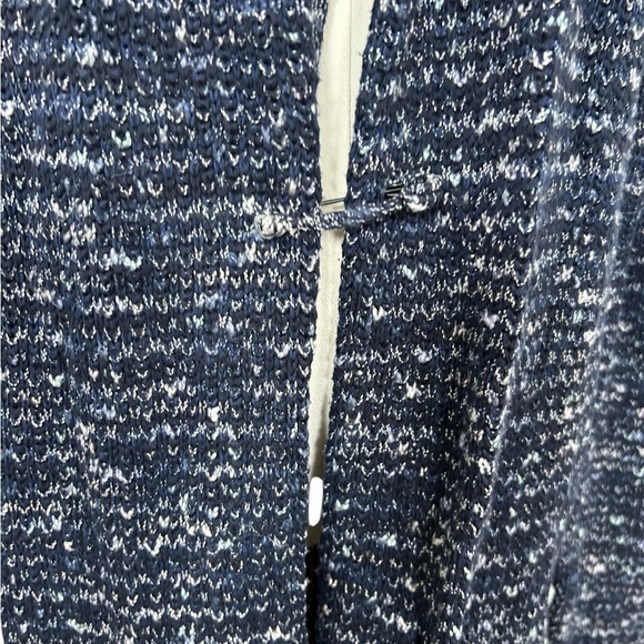 J. Jill Blue Marled Melange Long Knit Open Front Cardigan Sweater Sz M Tall - Picture 7 of 14